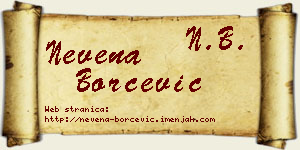 Nevena Borčević vizit kartica